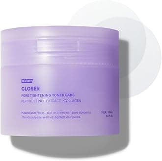 Pore Closer Toner Pads l Rice Jelly Pads with 9 Peptides, Vegan Collagen, Rice Extract l Pore Minimizer l Hydrating for All Skin Types l Korean Skin Care | 70 Count