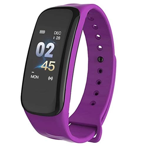 MASSUC C1 Dynamics Color Screen Waterproof Smart Activity Heart Rate Monitor Blood Pressure Measurement Fitness Bracelet (Purple Black)