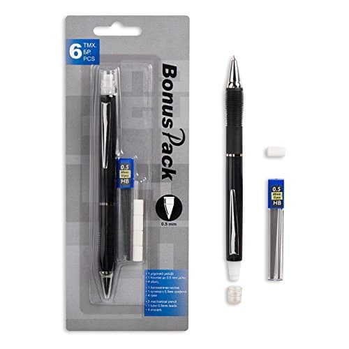 Automatic Mechanical Pencil 0.5 mm, with 4 erasers and 1 refill lead