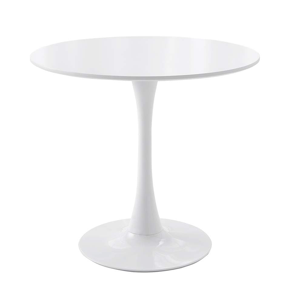 Panana Round White Colored Top Small Medium Kitchen Dining Room Furniture (80cm)