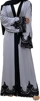 AFAVOMWomen Turkey Abaya Islamic Muslim Prayer Dress Embroidered Cardigan Kaftan Dubai Robe Casual Turkish Modest Dress