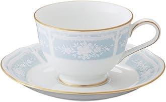 Noritake Y9587A/1507 Cup & Saucer (Both Coffee and Tea) 220cc Racewood Gold Blue Fine Porcelain