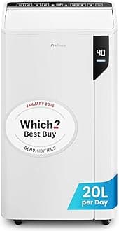 Dehumidifier 20 L. Anti-humidity and mould. Removable tank and continuous drainage, 5 modes, 24 hour timer, touch screen, humidity sensor, clothes dryer (35 m²)