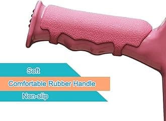 EKBBBYE Adjustable Folding Crutches, Forearm Crutches for Adults, Pink Lightweight Aluminum Arm Crutches with Non-Slip Tips Independence