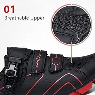 ZRZJBX Road Bike Shoes Men's Racing Cycling Shoe Road Cycling Shoes Lightweight Outdoor Sports Mountain Bike Shoe,Red-41