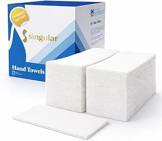Disposable Napkins – Premium Guest Towel Napkins, Soft Linen-Feel Guest Towels for Bathroom, Disposable Hand Towels for Kitchen & Entertaining, White 12 x 17 (450 Count-Quilted)