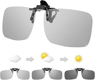 Photochromic Clip On Sunglasses,Polarized UV400 Anti Glare Flip up | 60 * 42mm