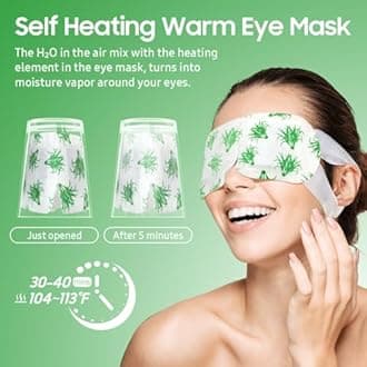 BeHoomi Steam Eye Mask, 10 Packs Heated Eye Mask, Self Heating Disposable SPA Warm Compress for Eyes Sleep Mask, Travel Essentials & Relaxation Gifts, Stocking Stuffers (Lemongrass Scent)