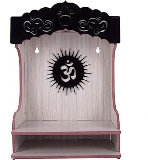 nexat Wooden Door Temple for Pooja | MDF Decorative Mandir for Home, Office & Religious Gift (394)