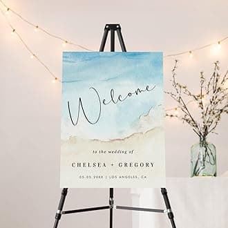 Ocean Beach Wedding Welcome Sign, Personalized Nautical Wedding Party Sign, Editable Ocean Summer Theme Poster Template, Blue Sea Party Decoration, Printable Welcome Sign Board