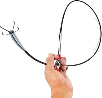 - Flexible Drain Clog Remover Tool, Extra Long Plumbing Snake Hair Catcher with 4-Prong Grabber Claw, Heavy-Duty Spring Reacher for Kitchen Sink, Bathroom Tub, Sewer & Dropped Items (35 inch)