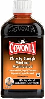 Chesty Cough Mixture Mentholated,Loosen Chesty Coughs & Troublesome Stubborn Mucus,Suitable for Vegetarians & Vegans,For Adults & Children Aged 5 +, Cough Medicine,300ml