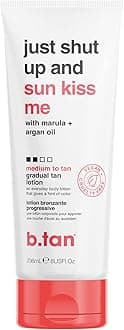b.tan Medium Gradual Self Tanning Lotion | Just Shut Up and Sun Kiss Me Everyday Glow Lotion - Develop a Bronzed Glow, Infused With Marula + Argan Oil, Vegan, Cruelty & Paraben Free, 236ml