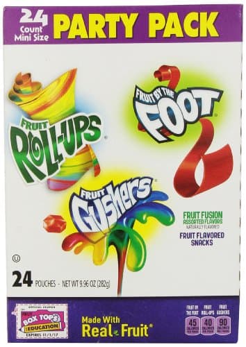 General Mills Party Pack, Fruit Fusion Assorted Flavors, 24 count, 9.96 oz, (Pack of 3)