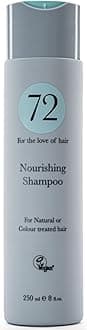 72 Hair Vegan Nourishing Shampoo, Sulphate and Paraben Free Anti Frizz Treatment, 250ml