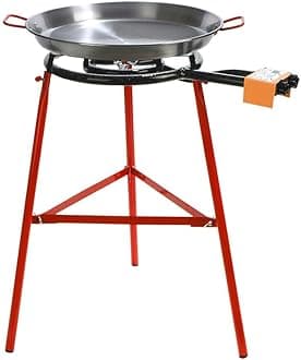 Garcima Paella Pan + Paella Burner and Stand Set - Complete Paella Kit