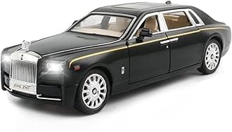Kiddie Galaxia Rolls Royce Phantom Model Car 1:32 Scale Exclusive Metal Car Pull Back Die-cast Car Toy car with Openable Doors & Light Music Boys Toys for Kids (Phantom 1:32)【Colors as Per Stock】