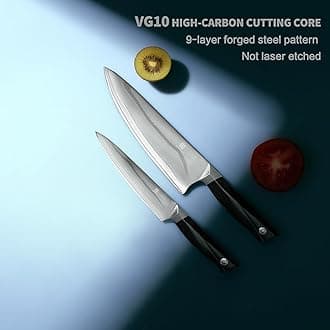 zongchuan 10C Pro Kitchen Knife Set 2pc,8" Chef Knife & 5.5" Utility Knife,VG10 High Carbon Stainless Steel,6-Star Sharp Standard,G10 Black Handle,Love's Gift Box