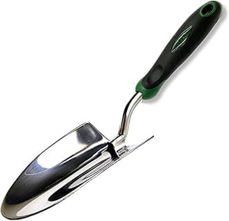 Bend-Proof Garden Trowel - Heavy Duty Polished Stainless Steel - Rust Resistant Oversized Garden Hand Shovel for Quicker Work - Digs Through Rocky/Heavy soils - Comfort Grip (1)