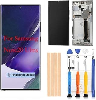 Amoled LCD for Samsung Galaxy Note 20Ultra 5G Digitizer Screen LCD Display Touch Assembly Replacement SM-N985 N985A N985F N985P N985R4 T U v by Qvouaw (Sliver with Frame)