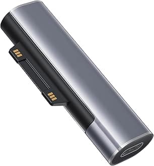 Surface Connect to USB C Charging Adapter (Gray), Compatible for Microsoft Surface Pro 10/7/6/5/4/3 Go 1/2 Laptop 4/3/2/1, Works with 45W 15V3A USBC Power Supply