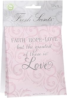 Willowbrook | Fresh Scents Scented Sachet Packet | Faith Hope Love | Air Freshener Bags for Drawers, Closets, Cars | 3 Pack | Long Lasting Home Fragrance