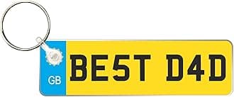 Pixie's Gifts Custom License Plate Keychain - Number Plate Keyring - Mini Number Plate Key Ring - Name Plate Keychain - Just Passed Milestones, Dad, Daddy, Best Dad