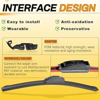 AUTOBOO 13" and 13" Windshield Wipers Blades (Pack Of 2),OEM Quality Premium All-Seasons Wiper blades,Stable and Quiet Armor wiper blades