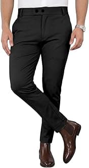 - Mehrang Men's Stretchable Stretchable Formal Pant Trousers | Stylish Slim Fit Men's Wear Trousers for Office or Party | Polycotton Knitted Fabric