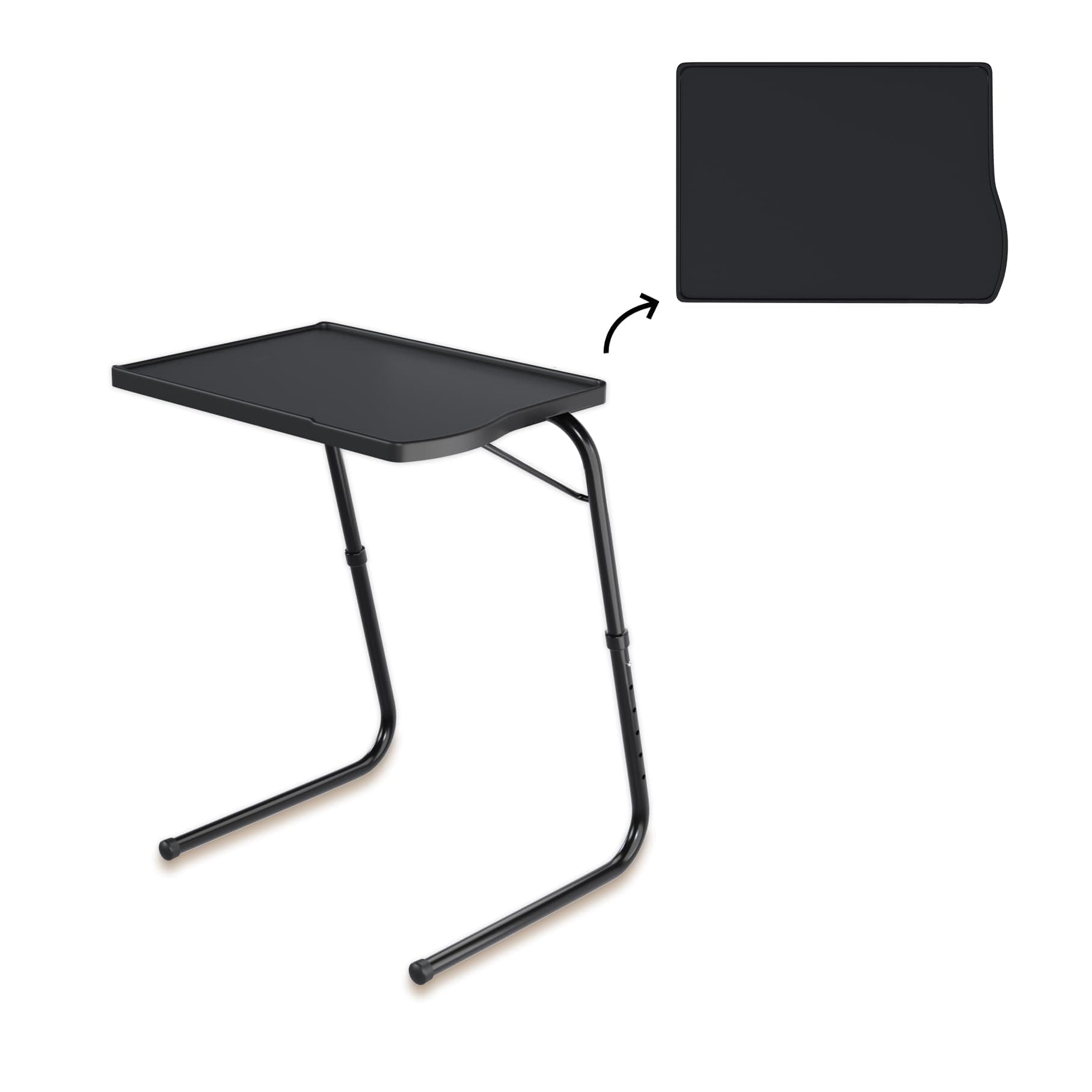 TABLE MAGIC – Multipurpose Height Adjustable Laptop Table Mat Finish, Lap Desk Work from Home & Study Desk Picnic Outdoor Tv Tray (Black, Large, TM Regular)