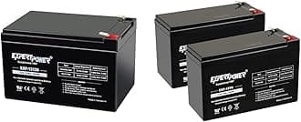 ExpertPower 12V 12Ah and 7Ah Rechargeable SLA Batteries with F2 and F1 Terminals Bundle (EXP12120, EXP1270-2)