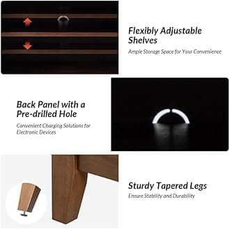 Hand-Carved Wooden Sideboard Cabinet with Floral and Geometric Designs - 30" x 36" x 15" (Brwon)