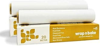 Imvelo Wrapping n Baking Paper Roll 20 Mtr - Non-Stick, Oil Proof Butter Roll for Baking, Food Safe, Chemical Free Parchment Paper for Air Fryer, Oven, and Microwave, Baking Essentials - Pack of 2