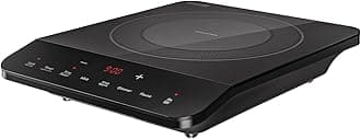 Empava Portable Induction Hot Plate Cooktop, Single 1 Burner Countertop Cooker, 3 Preset Modes, Shatter-proof Flat Glass Top, 110~120 Volt Plug in Electric Stove for Kitchen, Outdoor Camping, RV