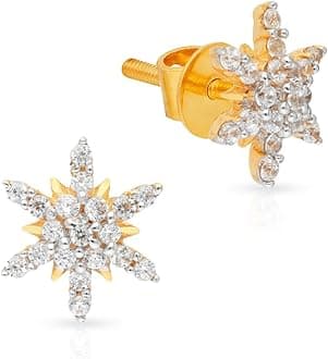 18kt Gold Earrings for Women | 18k Gold Earrings for Birthday, Anniversary, Valentine's Day & Festival Gift | 18 kt (750) BIS Hallmark Certified Gold Stud Earrings