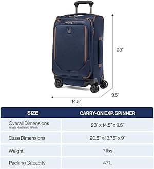 Travelpro Crew Classic Soft Side Expandable Cargo with Spinner Wheels, patriot blue