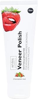 Veneer & Composite Whitening Polish – Professional Toothpaste for Veneers, Bonding, Crowns, Implants, Bridges & Natural Teeth – Effective Stain Remover – Vegan (Strawberry Mint)
