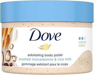 Dove Scrub Macadamia & Rice Milk Reveals Visibly Smoother Skin Body Scrub That Nourishes Skin 10.5 oz