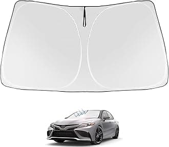 Proadsy 2025 Upgrade Windshield Sun Shade Custom Fit 2018-2024 2025 Camry LE XLE Hybrid SE XSE 4-Layer Foldable Front Sunshade Protector Sun Visor Blocks UV Rays Keep Car Cooler