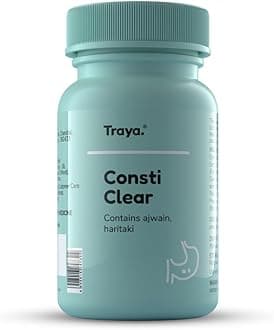 Consti Clear | Ayurvedic Constipation Relieving Supplement | For Improved Bowel Movement | Contains Ajwain, Triphala, Haritaki | Natural & Herbal (60 tablets)