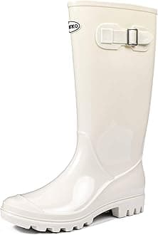 DKSUKO Women's Tall Rain Boots Garden Boots Waterproof Wellington Rubber Boots