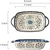 Vintage Style Tulip Flower Pattern Ceramic Bakeware Casserole Dish Baking Pan Lasagna Pans Baking Dish with Handles for Oven/Cooking/Kitchen-1 PCS-22 OZ