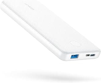 Power Bank(PowerCore 10K), Compact Travel-Ready 10,000mAh Battery Pack with PowerIQ Charging Technology, 5V/3A High-Speed Charging for iPhone, iPad,and More (1, White)