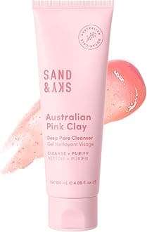 Australian Pink Clay Deep Pore Face Cleanser with Squalane & AHA - Gentle Daily Cleanser for Oily Skin, Removes Makeup & Clears Congestion, 4.2 fl oz
