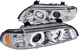 2LHP-E3997-TM Bmw E39 5-Series 528I 530I 540I Dual Halo Led Chrome Projector Headlights
