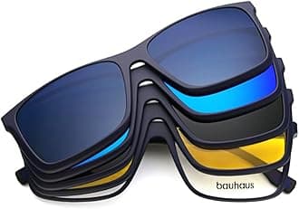 4 in 1 Magnetic Polarized Clip on Sunglasses for Men & Women UV Protection with Flip Up Anti Glare Sunglasses