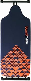 Large Ironing Board 137 x 51cm Extra Wide, Folding Adjustable Legs, Heat Resistant Cotton Cover Blue/Black/Orange