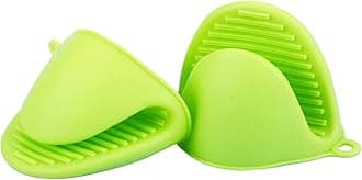 Kanshita's Rasoiware Silicone Pot Holder Mittens – Oven-Safe, Heat-Resistant Pinch Grips for Kitchen Use (1 Set, Random Color)