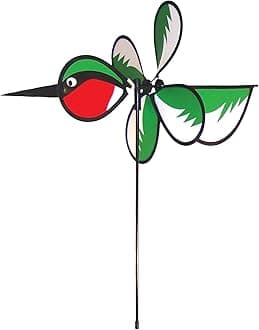 In the Breeze 2811 — Baby Hummingbird Ground Spinner — Small Wind Spinner for Gardens, Planters, Flower Pots, Yards