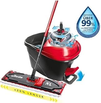 Floor mop, Microfibre, red, Set